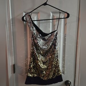 NWT Guess Asymmetrical Shirt w Sequins